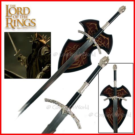 New Lotr Lord Of The Rings Witchking Fantasy Sword W Wooden Wall