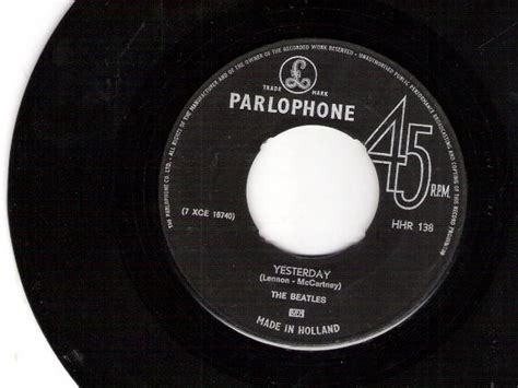 The Beatles Yesterday Dizzy Miss Lizzy Parlophone 1965