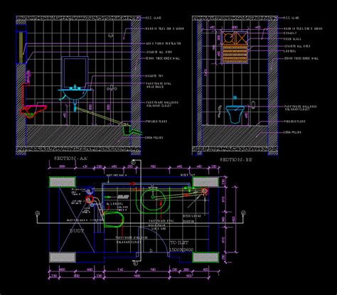 Toilet Detail Dwg Section For Autocad Designscad