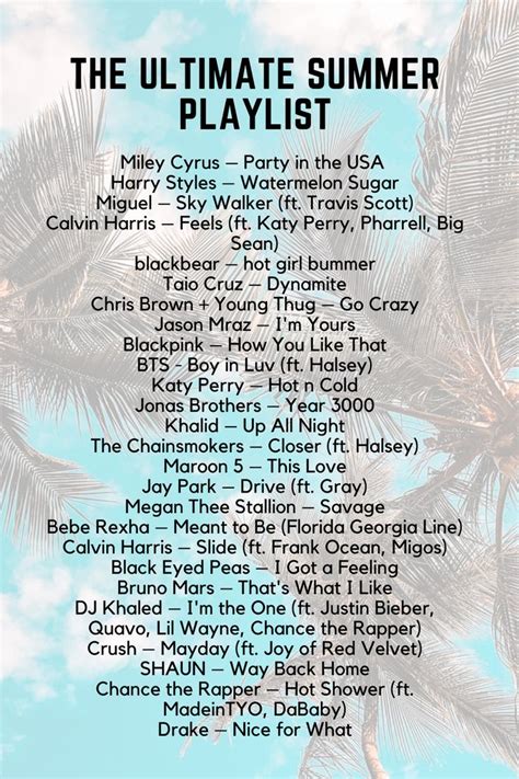 25 Songs For Your Summer Playlist In 2021 Summer Songs Playlist