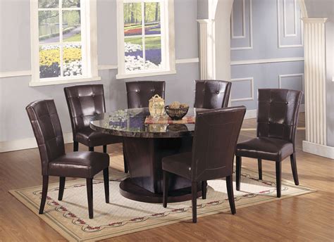 The names given to this glorious range of colors are a clue to their seductive appeal. Acme Danville 7-pc Round Marble Top Dining Table Set in ...