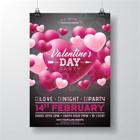 Valentines Day Party Flyer Design 334912 Vector Art At Vecteezy