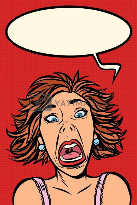Royalty Free Vector Funny Woman Screams Strange Facial Expressions By Rogistok