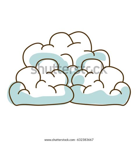 Watercolor Hand Drawn Silhouette Cumulus Clouds Stock Vector Royalty