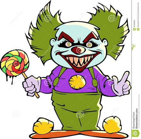 A Cartoon Clown Holding A Lollipop