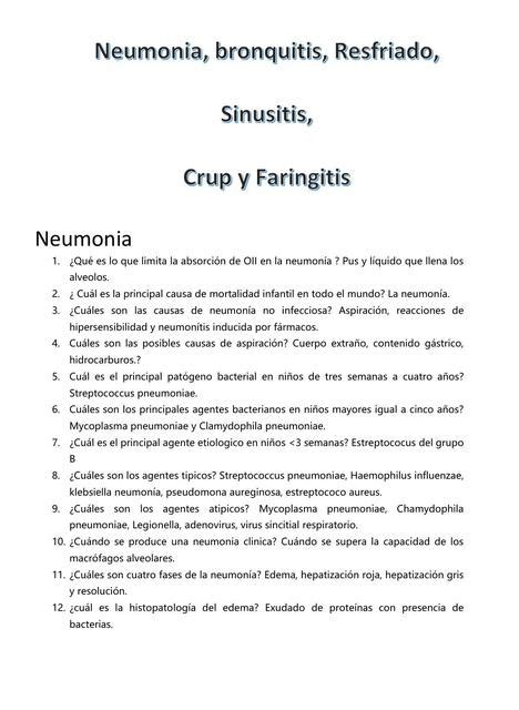Neumon A Bronquitis Resfriado Sinusitis Crup Y Faringitis Medi Tips