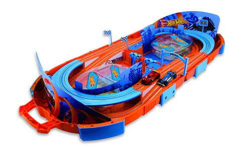 Hot Wheels Slot Track Pack With Carrying Case Two 164 Cars And 55