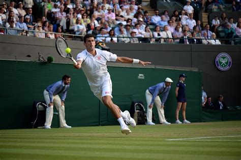 Novak Djokovic During A Fourth Round Match On No1 Court Jon Buckle