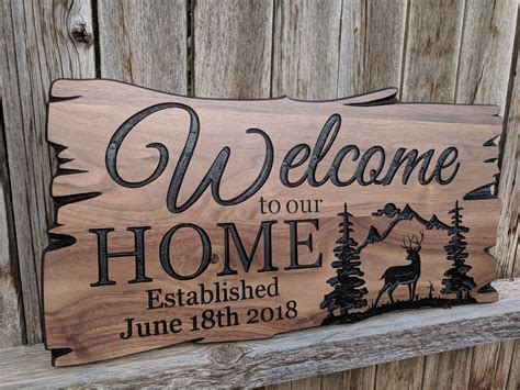 Custom Outdoor Wood Signs Personalized Farmhouse Decor Welcome Etsy