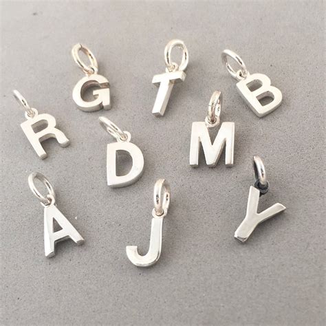 Alphabet Small 925 Sterling Silver Charm Pendant Letter Etsy Uk