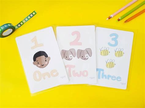 Number Flashcards Numbers 1 20 Learning Flashcards Etsy