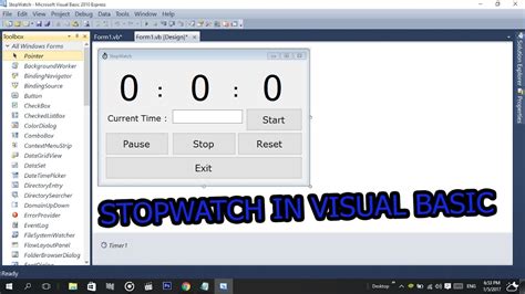 How To Make A Stopwatch In Visual Basic 2008201020152017 With