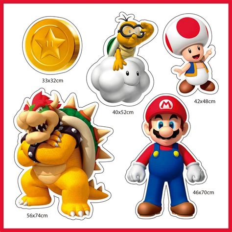 Mario Bros Personajes Displays Decoración Fiesta Plástico 99900 En