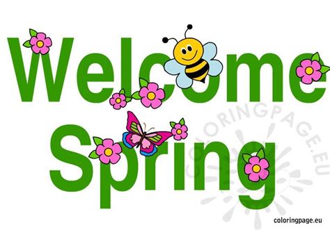 Welcome Spring Pictures Coloring Page