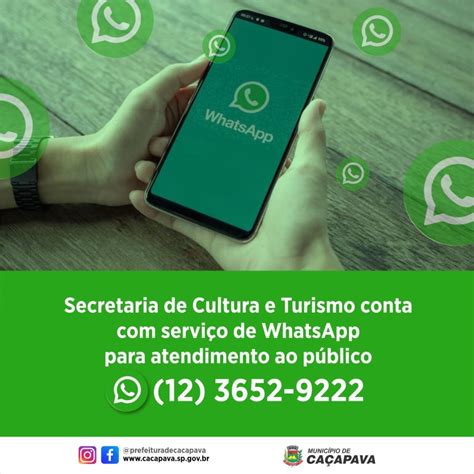 Secretaria De Cultura E Turismo Passa A Contar Com Serviço De Whatsapp Para Atendimento Ao