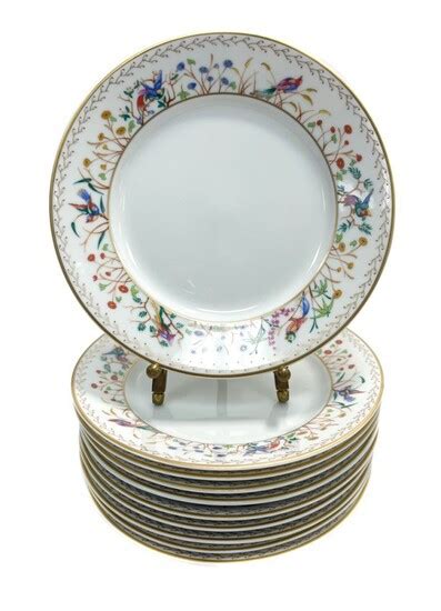 10 Tiffany Limoges Porcelain Audubon Bread Plates In United States