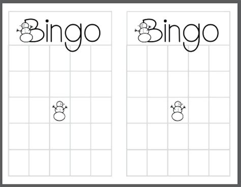 Blank Bingo Template 5x5
