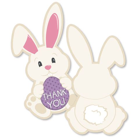 Hippity Hoppity Shaped Thank You Cards Easter Bunny Party Thank You