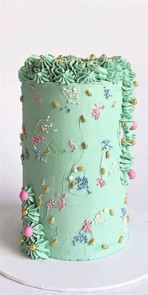 38 Beautiful Cake Designs To Swoon Green Mint Birthday Cake