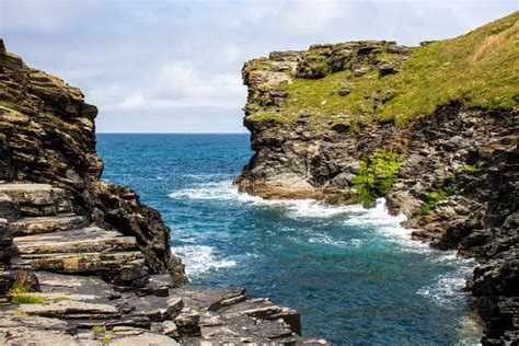 St Nectan S Waterfall Tintagel Trevillet River Stock Image Image Of