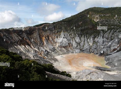 Ratu Crater At Mt Tangkuban Perahu Near Bandung Indonesia This