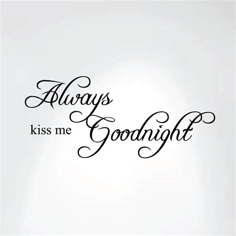 Always Kiss Me Goodnight Quote Decal Art Wall Bedroom Nursery Décor