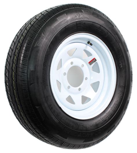 Eco Trailer Tire On Rim St22575d15 15 In Load D 6 Lug White Spoke