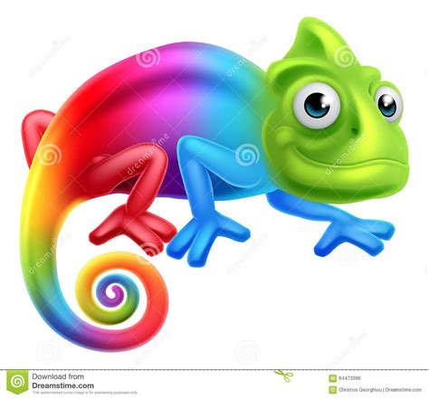 Cartoon Rainbow Chameleon A Cute Cartoon Rainbow Coloured