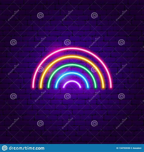Rainbow Neon Sign Stock Vector Illustration Of Object 134702030
