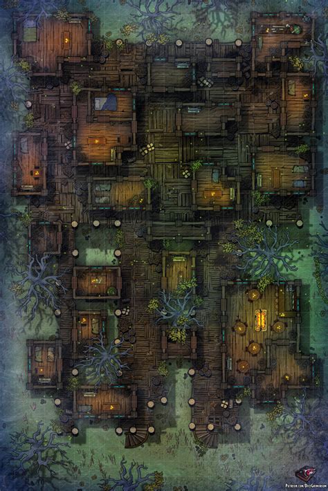 Swamp Village Dandd Map For Roll20 And Tabletop Dice Grimorium