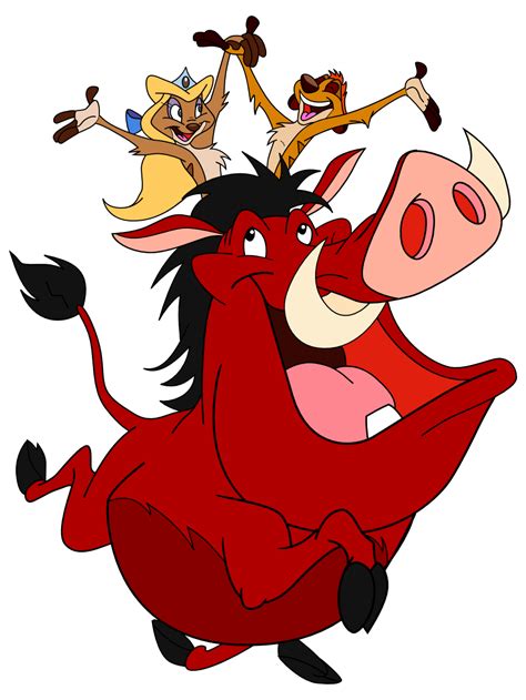 Timon And Tatiana Riding On Pumbaa Vector By Decatilde On Deviantart