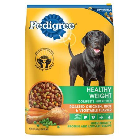 Although fat content is low, these pet foods don't compromise the quantity and quality of other essential nutrients. PEDIGREE Healthy Weight Roasted Chicken, Rice & Vegetable ...