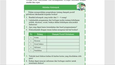 Kunci Jawaban Ips Kelas 9 Halaman 128 Dampak Positif Globalisasi