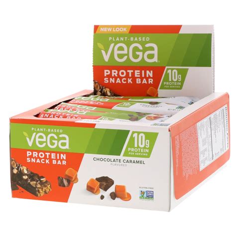 Vega Protein Snack Bar Chocolate Caramel 12 Bars 16 Oz 45 G Each