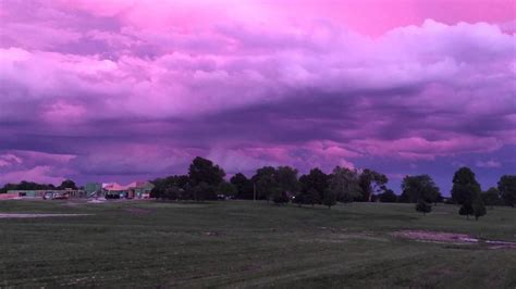 Pink Thunderstorm In South Kansas City Youtube