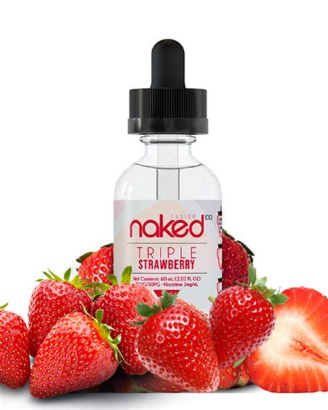 líquido naked 100 triple strawberry vapor e sabor