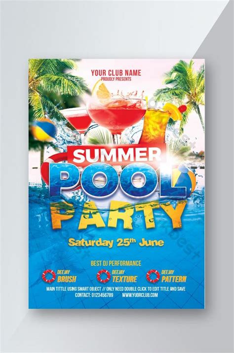 Summer Pool Party Flyer PSD Template PSD Free Download Pikbest