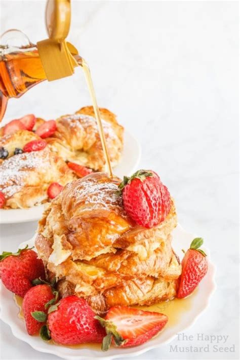 Croissant French Toast Bake With Strawberries And Blueberries The Happy