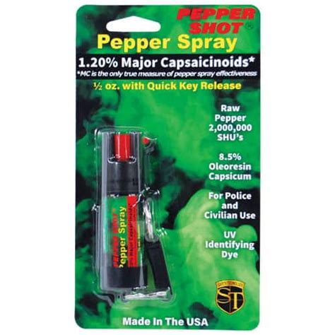 Pepper Shot 12 Mc 12 Oz Pepper Spray Belt Clip And Quick Release Key