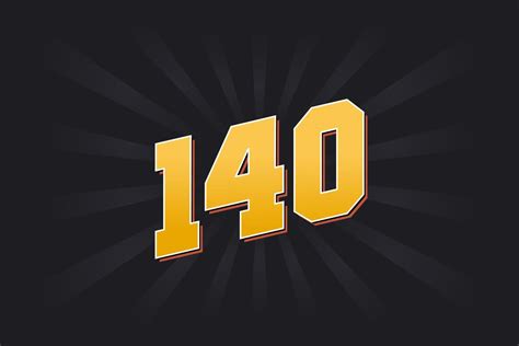 Number 140 Vector Font Alphabet Yellow 140 Number With Black
