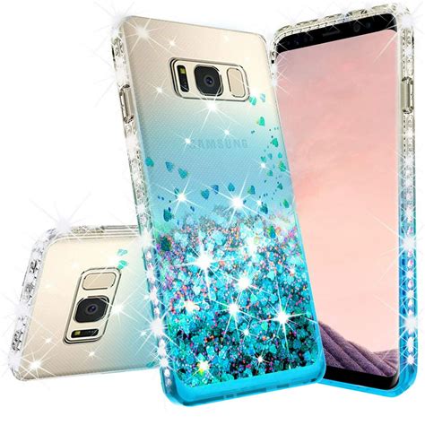 Liquid Glitter Phone Case For Galaxy Note 9 Case W Tempered Glass