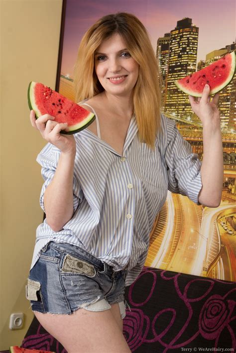 Terry Is Sexy Eating Watermelon In Her Denim Shorts And
