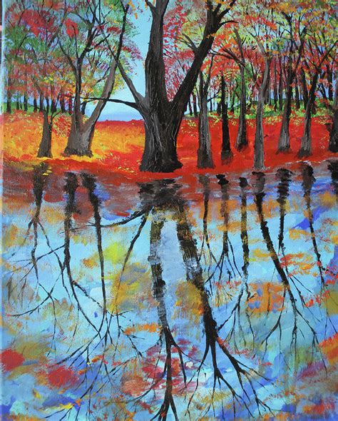 Reflecting Pond Painting By Daniel Nadeau Pixels