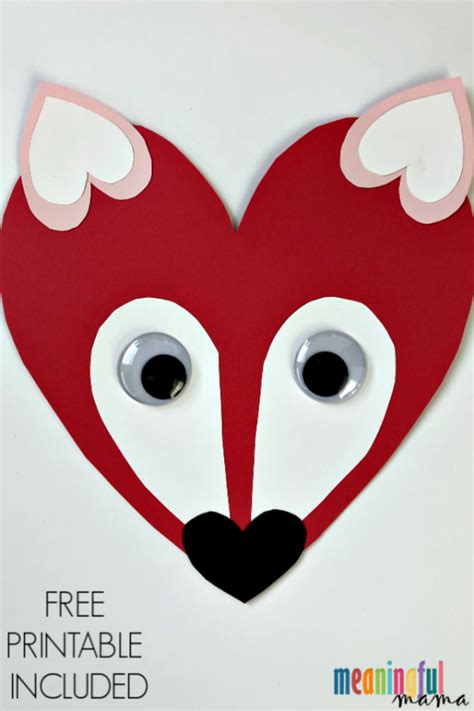 Valentines Day Fox Craft For Kids With A Free Printable Valentinesday