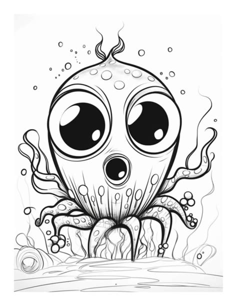 Free Bugged Eyed Monster Coloring Page 43 Free Coloring Adventure
