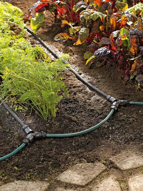 Soaker Hose Irrigation System For Garden Rows