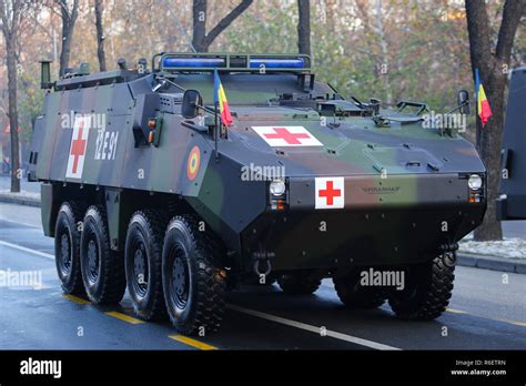 Bucharest Romania December 1 2018 Mowag Piranha Armored Medical