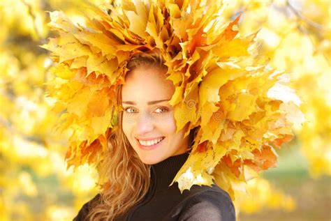 Autumn Girl Stock Image Image Of Outdoors Leaf Face 10665427
