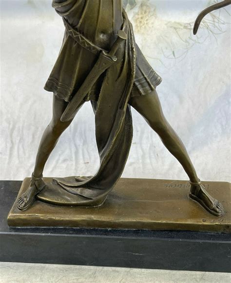 Mavin Signed Cast Bronze Diana The Huntress Art Deco Nude Sculpture