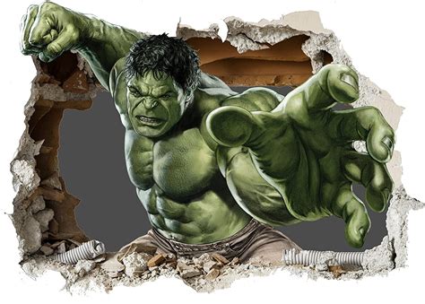 Marvel The Incredible Hulk 3d Wall Crack Wall Smash V0404 Wall Sticker